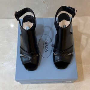 Prada Black Open-Toe Heels